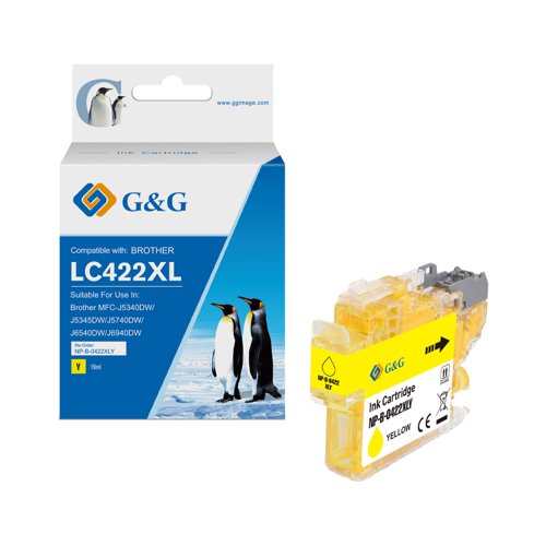 Compatible Brother LC422XLY Yellow Ink Tank Cartridge 1500 Page Yield Half Price Ink